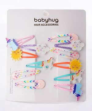 Babyhug Snap Clips Pack of 12 - Multicolor
