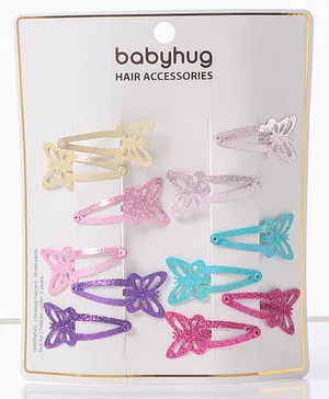 Babyhug Butterfly Snap Clips Pack of 12 - Multicolor