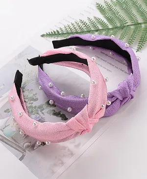 Pine Kids Hair Bands Pack of 2 - Light Pink & Purple