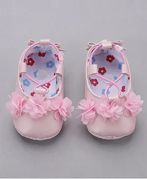 Babyoye Booties Floral Applique - Pink