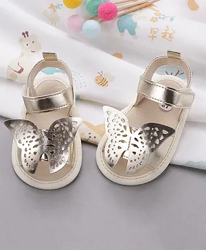 Babyoye Party Wear Booties - Golden