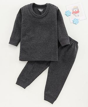 Bodycare Full Sleeves Thermal Vest & Bottom Set - Grey