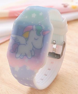Babyhug Free Size Digital Watch Unicorn Design - Multicolour