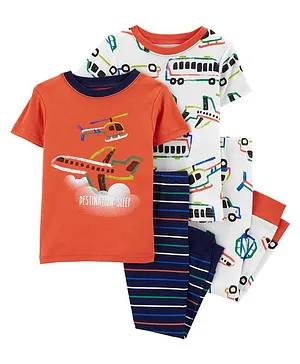 Carter's 4-Piece Helicopter 100% Snug Fit Cotton PJs - Multicolor