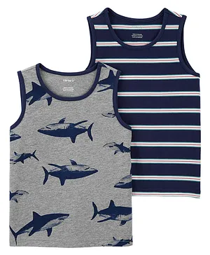 Carter's 2-Pack Cotton Tanks - Blue Grey