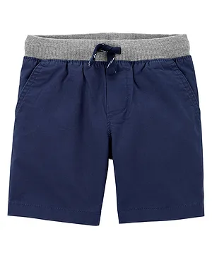 Carter's Pull-On Dock Shorts - Navy Blue Light Grey (Draw String Color May Vary)