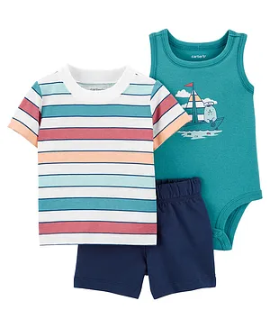 Carter's 3-Piece Tee and Little Shorts Set - Multicolor