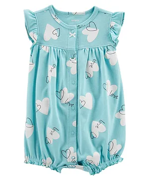 Carter's Baby Heart Snap-Up Romper- Blue
