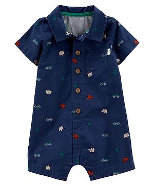 Carters Chambray Polo Romper -...