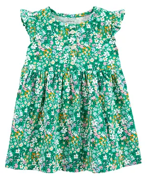 Carter's Floral Flutter Dress - Green
