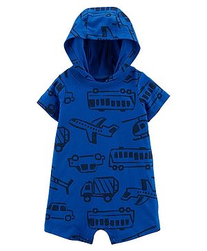 Carters Hooded Printed Romper...