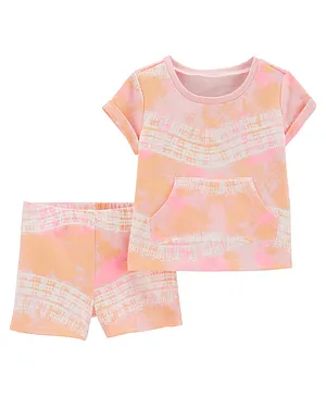 Carter's 2-Piece Tie-Dye French Terry Tee & Shorts Set  - Light Pink