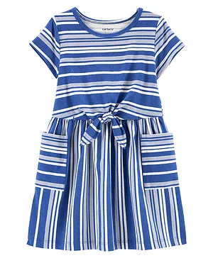 Carter's Striped 100% Organic Cotton Dress - Blue
