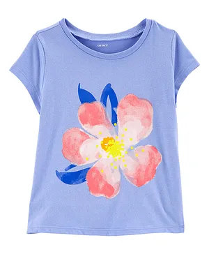 Carter's  Floral Jersey Tee - Light Blue
