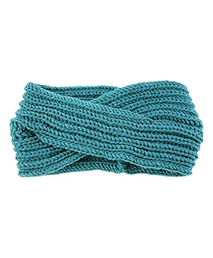 MOMISY Knitted Winter Twist Woolen Striped Headband - Teal