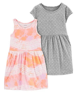 Carter's  2-Pack Jersey Dresses - Light Pink & Grey