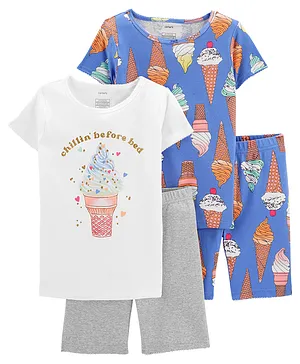 Carter's 4 Piece Ice Cream 100% Snug Fit Cotton PJs - Multicolor