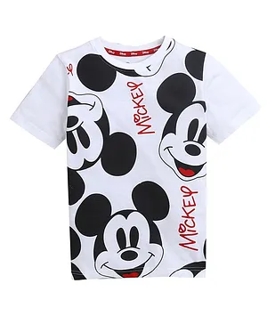 Kinsey Disney Mickey Print Half Sleeves Tee - White