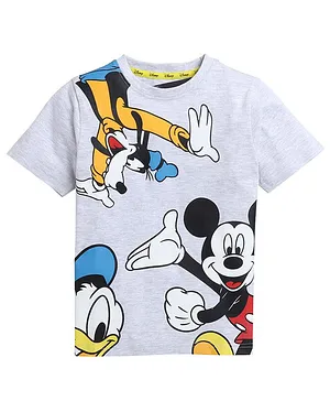 Kinsey Disney Mickey & Friends Print Half Sleeve Tshirt - Grey Melanage
