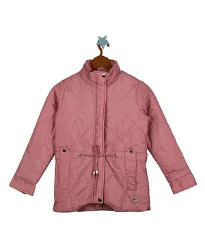 Monte Carlo Full Sleeves High Neck Solid Jacket - Pink