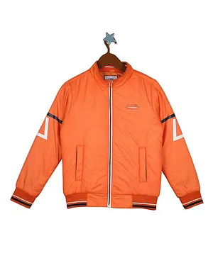 Monte Carlo Full Sleeves Solid Jacket - Orange