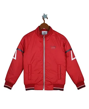 Monte Carlo Full Sleeves Solid Jacket - Red