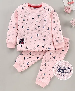 Simply Full Sleeves Cotton Winter Wear Suit - Pink