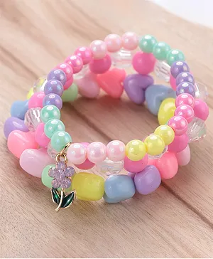 Babyhug Bracelets With Flower Charm Pack of 3- Multicolor