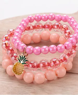 Babyhug Bracelets With Pineapple Charm Pack of 3- Multicolor