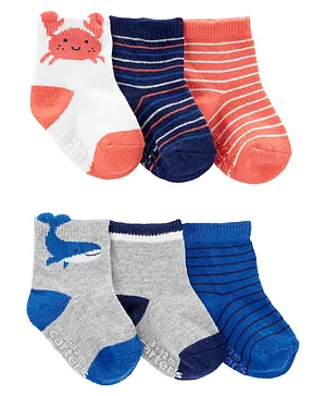 Carter's Socks Multi Print Pack of 6 - Multicolor