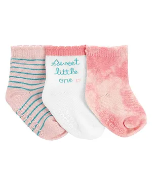 Carter's 3-Pack Booties - Pink White Peach