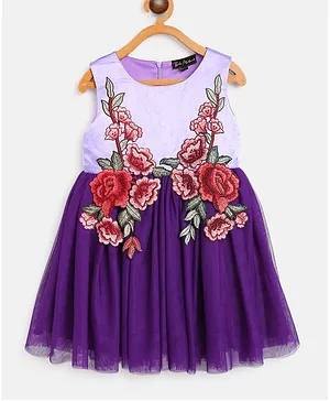 Bella Moda Sleeveless Flower Embroidery Fit & Flare Dress - Multi