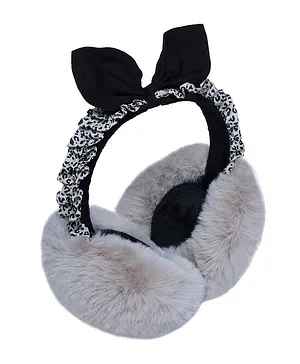 Unicorns Bow Design Foldable Ear Muffs - Beige