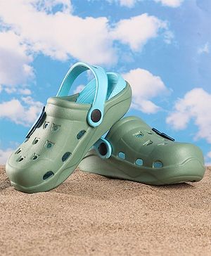 Pine Kids Clogs With Backstrap - Blue Green