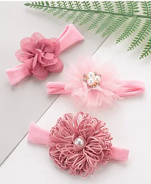 Babyhug Headbands Set of 3- Pink 