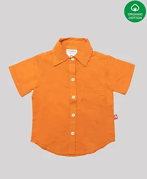Nino Bambino 100% Organic Cotton Short Sleeves Solid Shirt - Orange