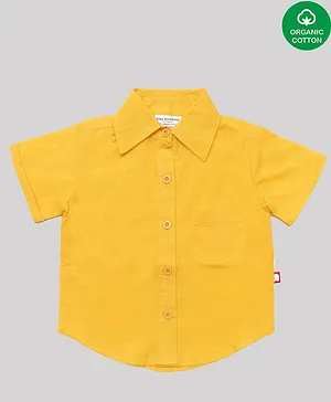 Nino Bambino 100% Organic Cotton Short Sleeves Solid Shirt - Yellow