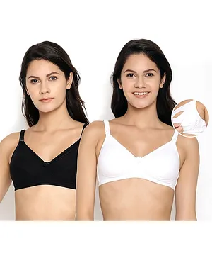 Bella Mama Solid Nursing Bras Pack of 2 - (Color May Vary)