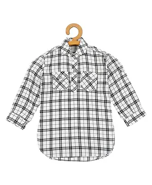 Actuel Full Sleeves Checked Shirt - White  Navy