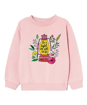 Naughty Ninos Flower Print Full Sleeves Sweatshirt - Pink