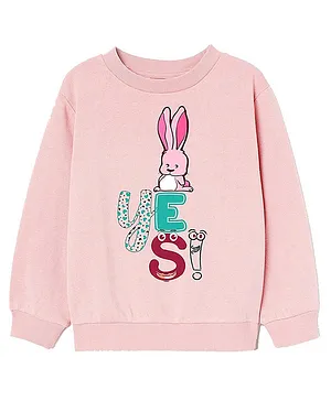 Naughty Ninos Bunny Print Full Sleeves Sweatshirt - Pink