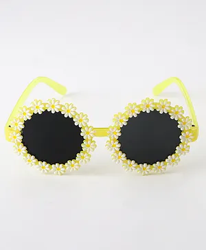 Babyhug Sunglasses Floral Frame - Yellow