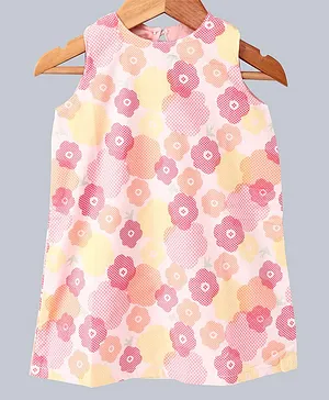 Kadam Baby Floral Print Sleeveless Dress - Pink