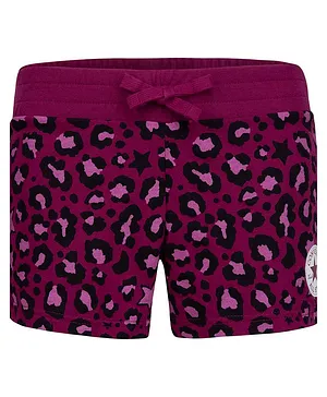 Converse Leopard Printed  Shorts - Rose Maroon