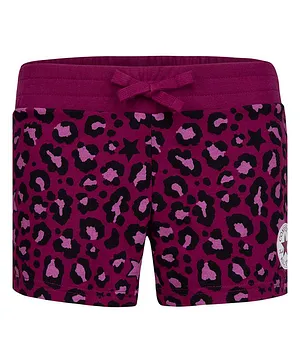 Converse Leopard Printed Shorts - Rose Maroon