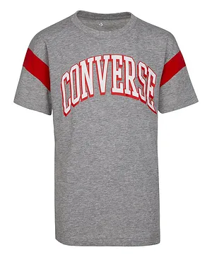 Converse Jersey Half Sleeves Logo Tee - Grey
