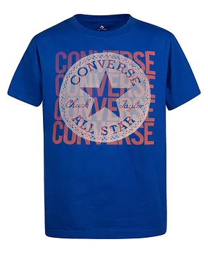 Converse All Star Print Half Sleeves Tee - Blue