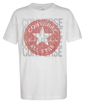 Converse All Star Print Half Sleeves Tee - White