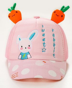Babyhug Rabbit Embroidered Baseball Cap - Pink