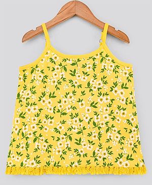 Pine Kids Biowash Sleeveless Tee Floral Print - Aspen Gold